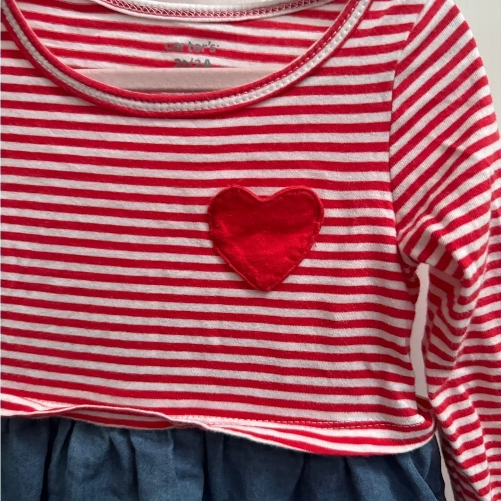 Carter’s 2T Girls Red, White and Blue Long Sleeve Dress
